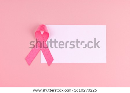 Breast Cancer Awareness month, Pink Ribbon supporting people living and illness. Healthcare, International Women day and World cancer day concept