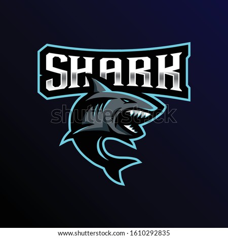shark mascot logo esport. shark mascot logo gaming illustration.