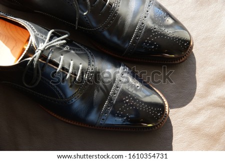 It is an image photo of leather shoes.