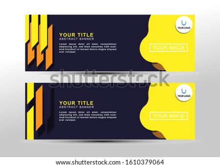 Vector abstract geometric design banner web template. Vector Illustration, orange color. Modern Design, Banner 2020