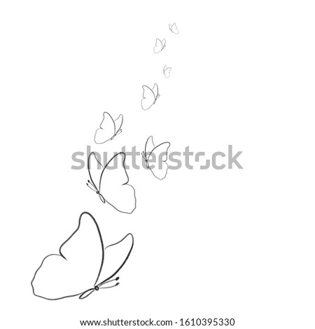 Beautiful butterfly silhouette vector illustration 