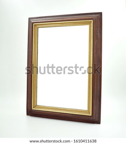 The picture frame of the oak wood on a white background