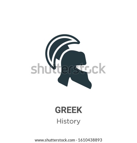 Greek glyph icon vector on white background. Flat vector greek icon symbol sign from modern history collection for mobile concept and web apps design.