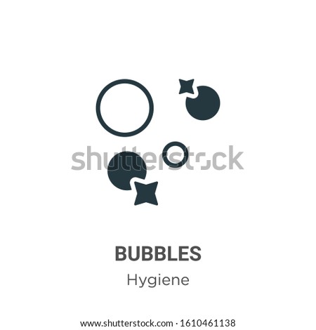 Bubbles glyph icon vector on white background. Flat vector bubbles icon symbol sign from modern hygiene collection for mobile concept and web apps design.