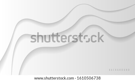 White Abstract Modern Wavy, Wave, Liquid, Fluid ,Paper Cut Style. Background, Wallpaper. Desgin Graphic Vector EPS10 Royalty-Free Stock Photo #1610506738