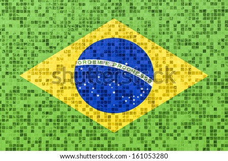 Brazilian flag on a textured Background Royalty-Free Stock Photo #161053280