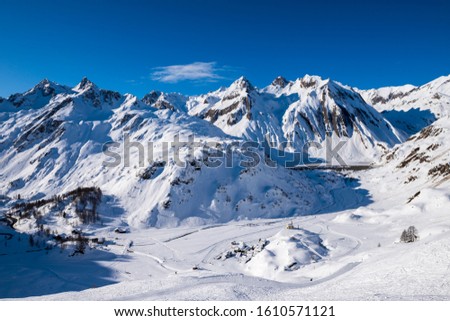 Mountain landscape of the Italian Alps in winter