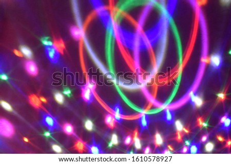 a beautiful play of colorful lights garlands