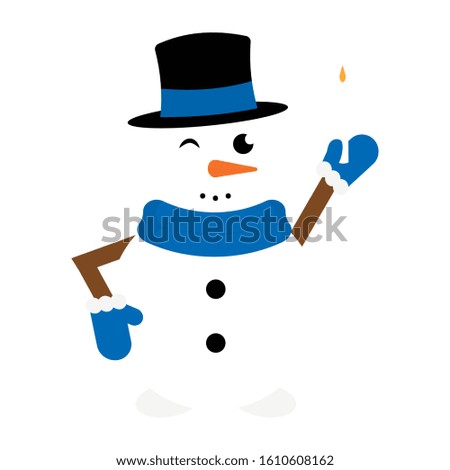Isolated snowman cartoon. Christmas season - Vector illustration design