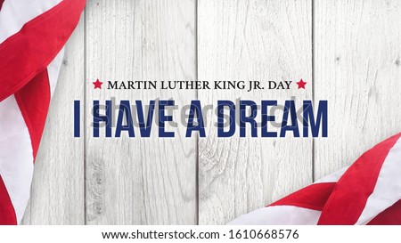 Martin Luther King Jr. Day I Have A Dream Typography Over Wood Background
