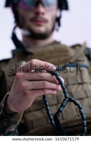 modern soldier praying tespih islamic   religion  rosary
