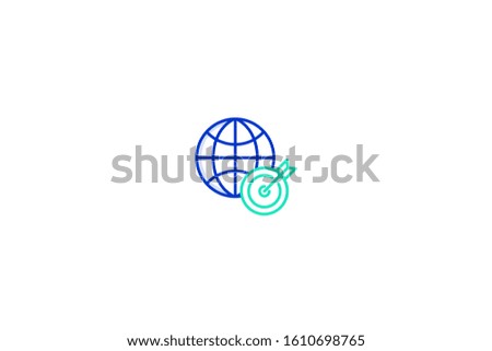 Global icon in trendy flat style isolated on white background vector illustration