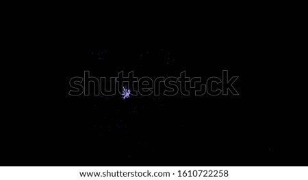blue flash of light on a black background