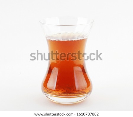 Turkish tea glass isolated on white background