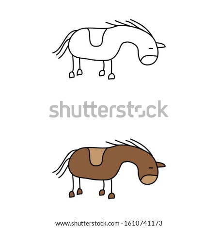 cartoon drawing of a horse