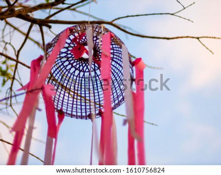 Lanterns Thai Style hanging on the trees