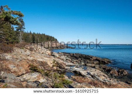 A calm coastline along the Atlantic ocean Royalty-Free Stock Photo #1610925715