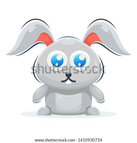 Cute Rabbit Mascot Cartoon Design Vector
