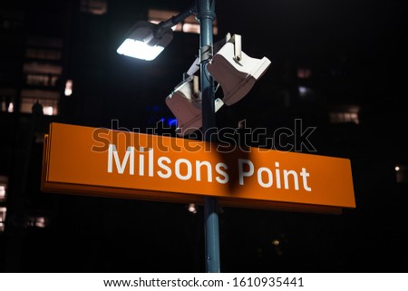 Milsons Point train station signal sign  Royalty-Free Stock Photo #1610935441