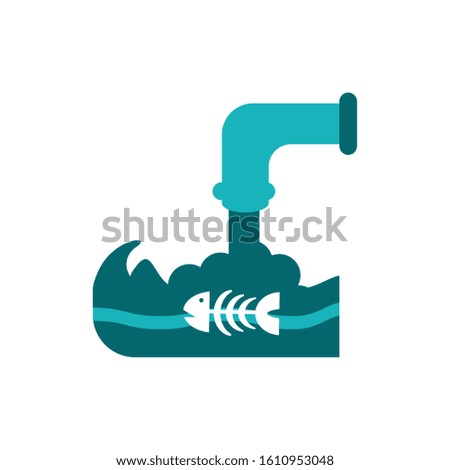 Sea and dead fish design, Climate change global warning environment nature pollution green and extreme danger theme Vector illustration