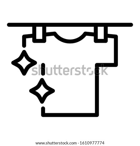 Clean shirt on hang wire icon. Outline clean shirt on hang wire vector icon for web design isolated on white background