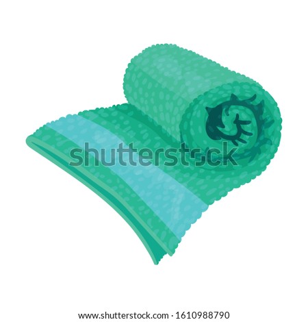 Rolled Terry Towel Isolated on White Background Vector Item