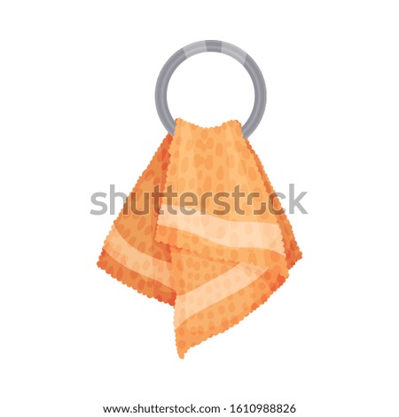 Hanging Towel Isolated on White Background Vector Household Item