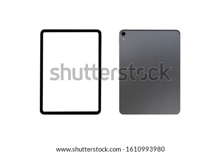 tablet front and back isolated on white background