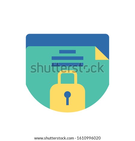 Document and padlock design, Data archive storage organize business office and information theme Vector illustration