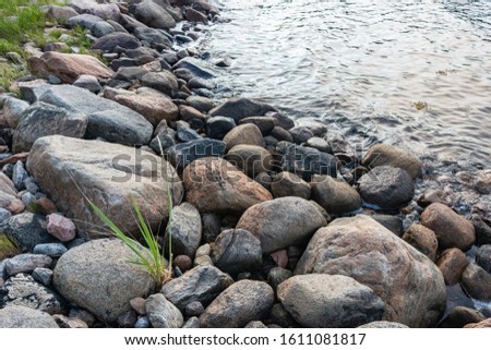 Arctic Ocean. Stone Barents sea- coast landscape. Russia north- photography marine.