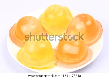 Jelly dessert isolated on white background