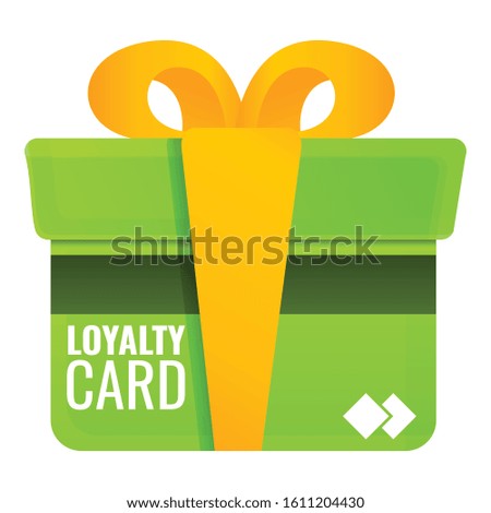 Loyalty green card icon. Cartoon of loyalty green card vector icon for web design isolated on white background