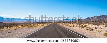 Endless road. Typical road in Nevada desert, USA.
