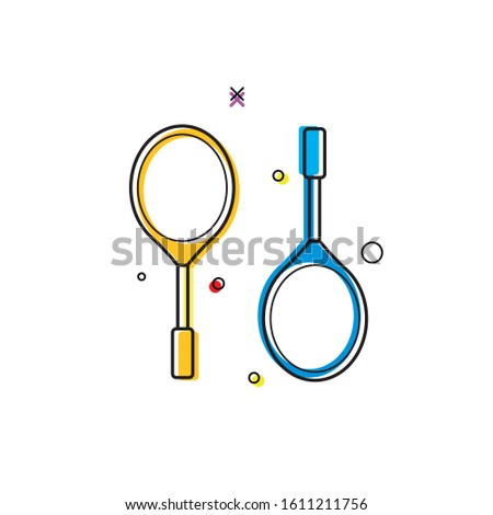 tennis vector icon symbol isolated white background. doodle flat design