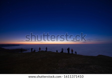 Autumn photos of the Crimean peninsula, night morning photos, blurry photographers, fogs of the Demerdzhi mountains, evaporation of water from the Black Sea