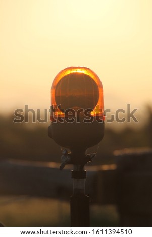 Orange siren in a vehicle