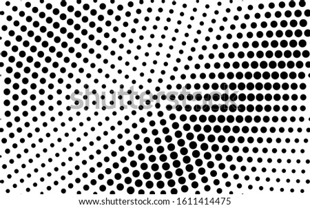 Black and white halftone background. Grunge vector half tone. Retro comic effect overlay. Rough dotted gradient. Dot pattern on transparent backdrop. Dynamic halftone texture for graphic design