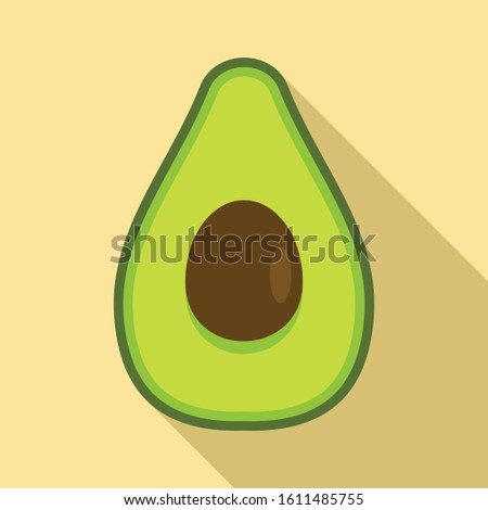 Vitamin half avocado icon. Flat illustration of vitamin half avocado vector icon for web design