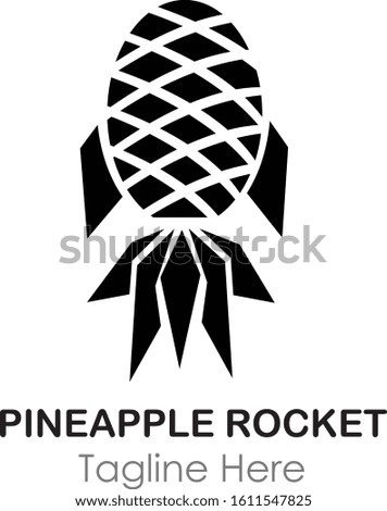 pineapple rocket logo design concept isolated on white background