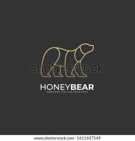 Honey Bear Illustration Vector Template. Suitable for Creative Industry, Multimedia, entertainment, Educations, Shop, and any related business