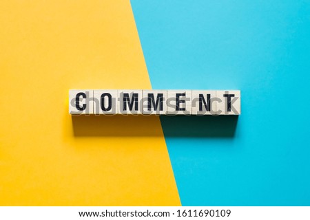 Comment word concept on cubes