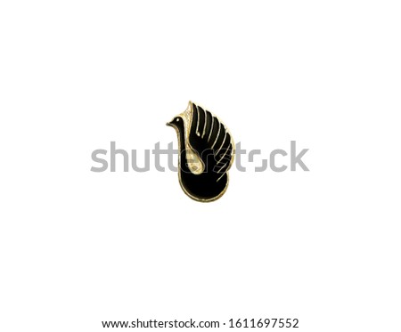 Vintage. Black Swan. A shabby badge made in the USSR in the 1980s.