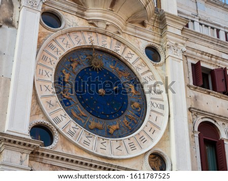 St Mark's Clocktower (Torre dell'Orologio) in Piazza San Marco (St Mark's Square) in Venice, Italy.