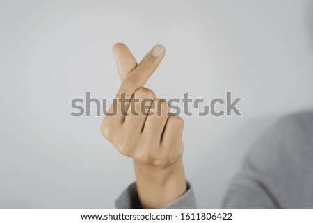 symbol finger for korean love , okay, promise and peace