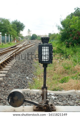Light signal on the railway