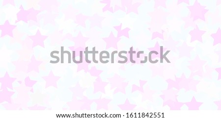 Light Pink, Yellow vector texture with beautiful stars. Shining colorful illustration with small and big stars. Pattern for websites, landing pages.