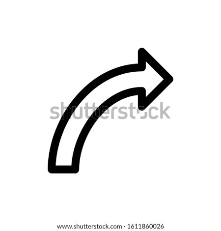 Turn Right Arrow Icon Line Vector. User Interface Icon. Ui Icons.