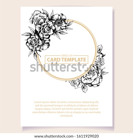 Romantic wedding invitation card suite. Wedding, marriage, bridal, birthday, Valentine's day.