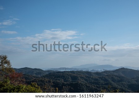 Viewpoint on the mountain by the sea in Okayama, Japan