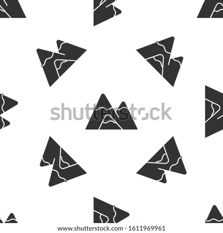 Grey Mountains icon isolated seamless pattern on white background. Symbol of victory or success concept.  Vector Illustration